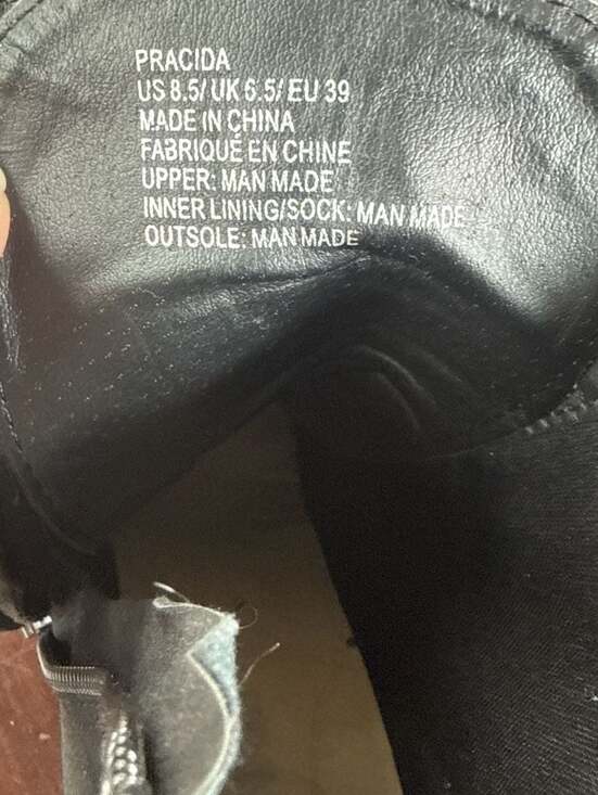 JustFab Pracida Black Lace-Up Heeled Platform Combat Ankle Booties, Size 8.5 - Picture 2 of 5